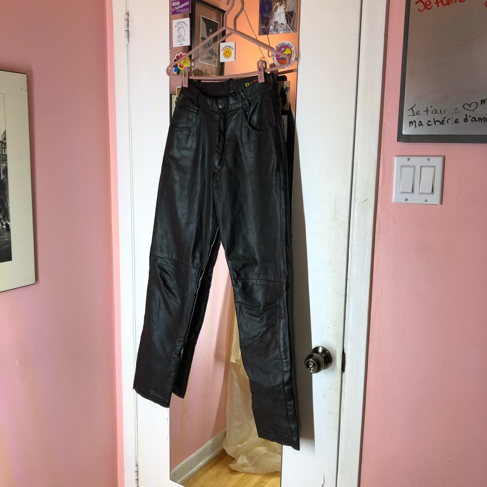 Malibu Black Glossy Straight-Leg Pants
